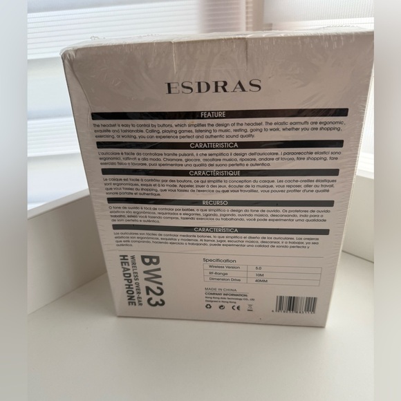 Nwt ESDRAS BW23 Wireless Over-Ear Headphones - Picture 2 of 3
